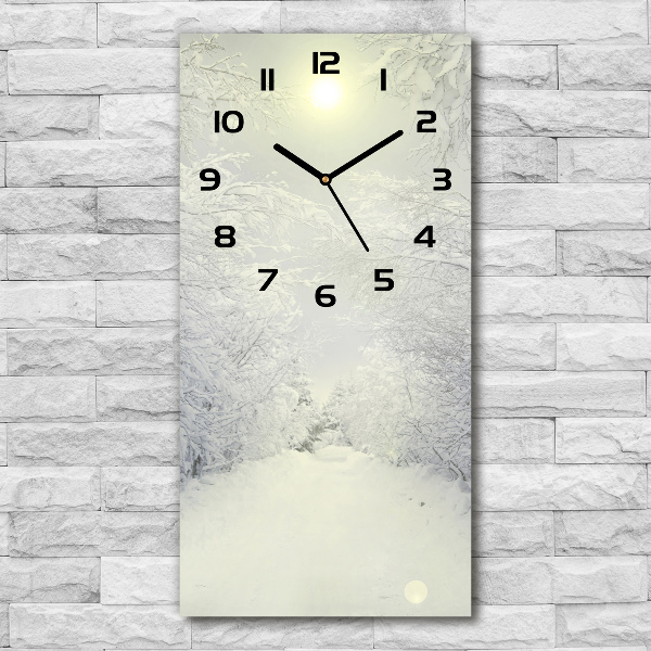 Reloj de vidrio vertical Bosque en invierno
