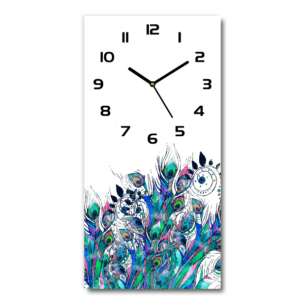 Reloj rectangular Plumas de pavo real