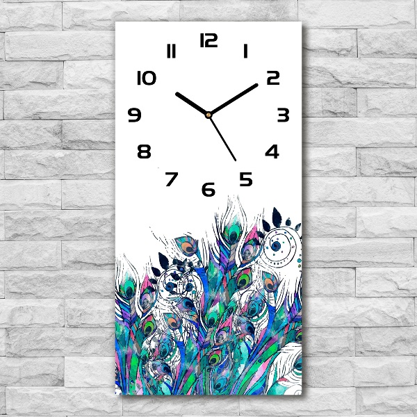 Reloj rectangular Plumas de pavo real