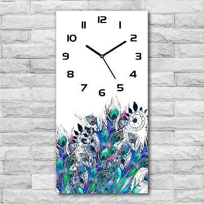 Reloj rectangular Plumas de pavo real