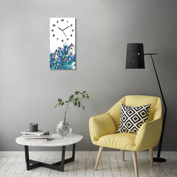 Reloj rectangular Plumas de pavo real