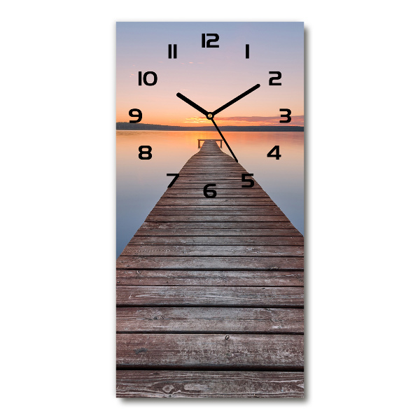 Reloj rectangular Muelle de madera