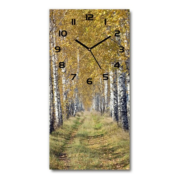 Reloj de cristal vertical Bosque de abedules