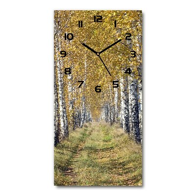 Reloj de cristal vertical Bosque de abedules