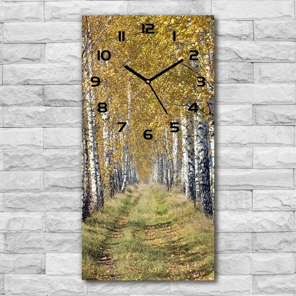 Reloj de cristal vertical Bosque de abedules
