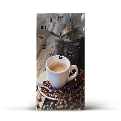 Reloj de cristal vertical Una taza de café