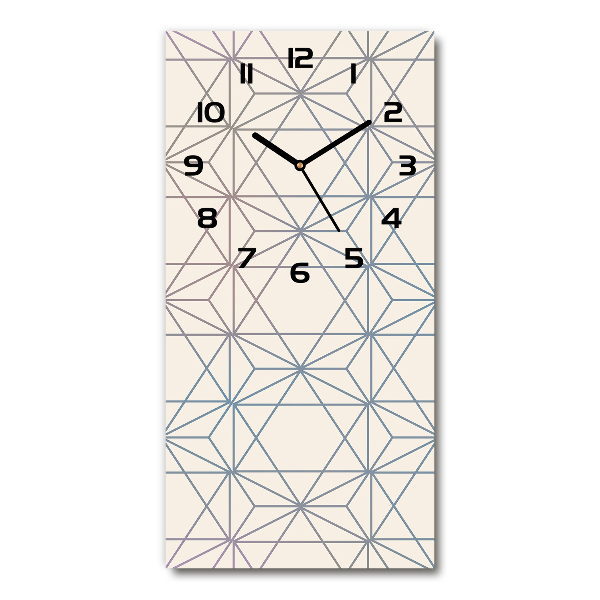 Reloj de vidrio vertical Fondo geométrico