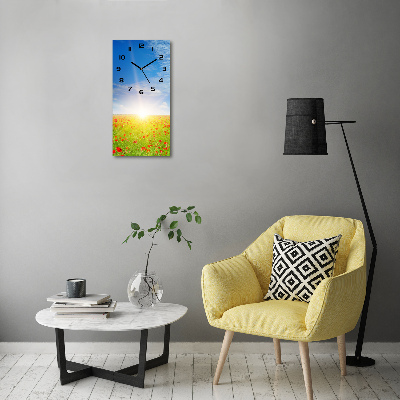 Reloj vertical Campo de amapolas