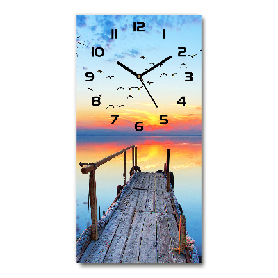 Reloj rectangular Muelle de madera