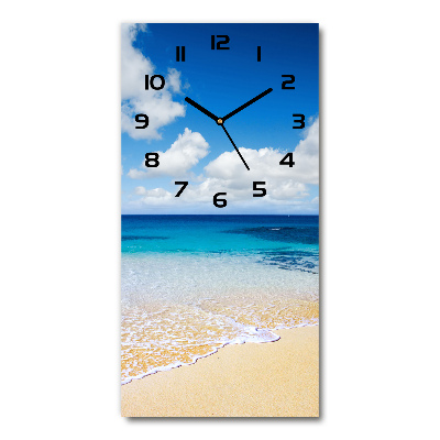 Reloj de vidrio vertical Playa tropical
