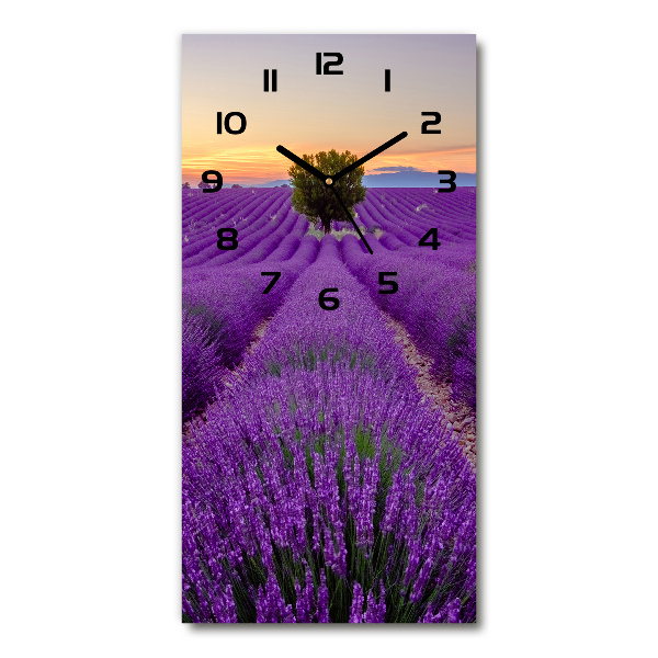 Reloj de cristal vertical Campo de lavanda