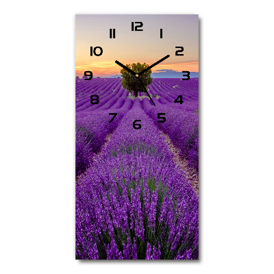 Reloj de cristal vertical Campo de lavanda