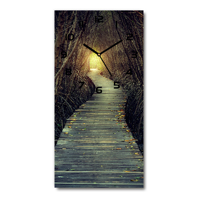Reloj de vidrio vertical Camino en el bosque