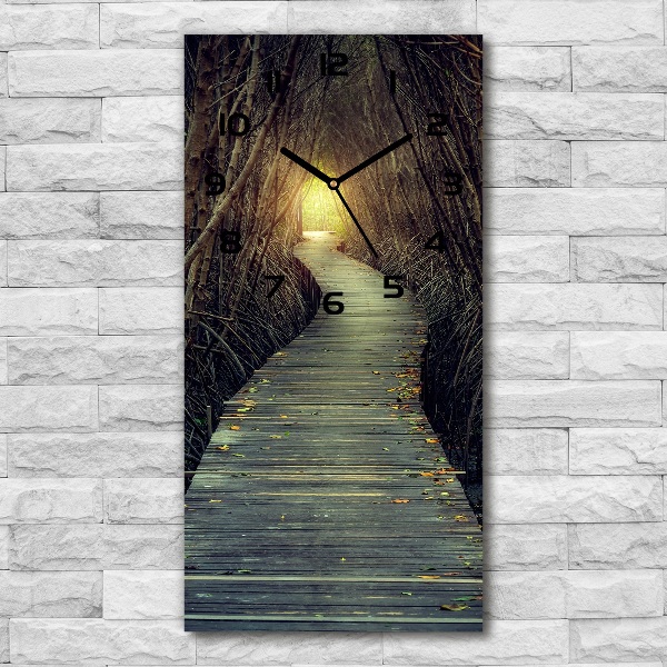 Reloj de vidrio vertical Camino en el bosque