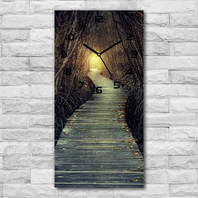 Reloj de vidrio vertical Camino en el bosque
