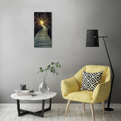 Reloj de vidrio vertical Camino en el bosque