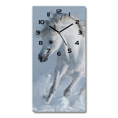 Reloj de vidrio vertical Un caballo blanco galopando