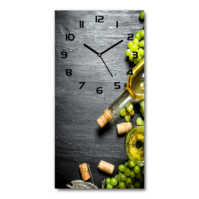 Reloj de cristal vertical Uvas y vino