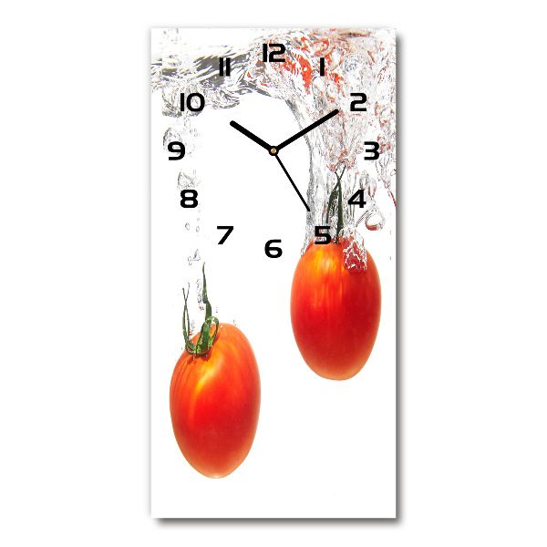 Reloj de vidrio vertical Tomates bajo el agua