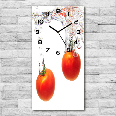 Reloj de vidrio vertical Tomates bajo el agua