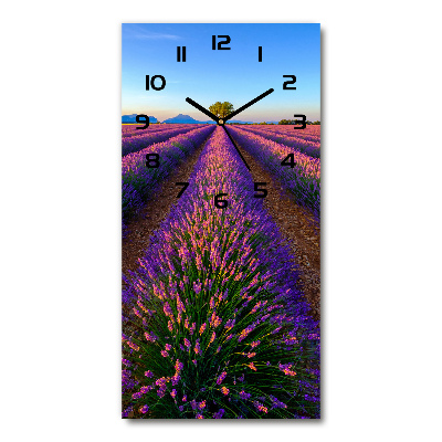 Reloj de vidrio vertical Campo de lavanda
