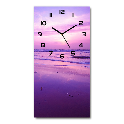 Reloj de cristal vertical Mar al atardecer