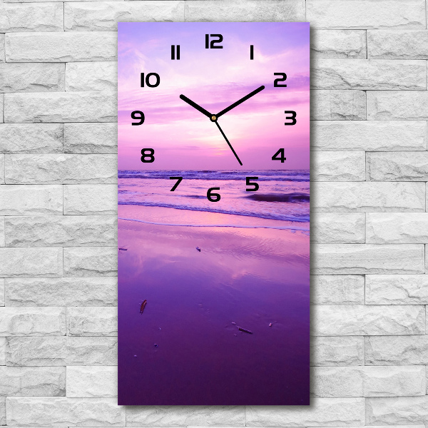 Reloj de cristal vertical Mar al atardecer
