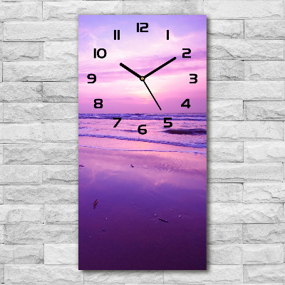 Reloj de cristal vertical Mar al atardecer