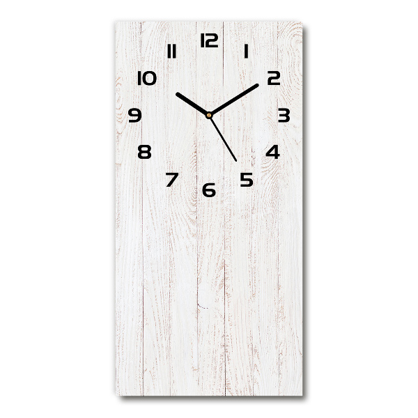 Reloj de cristal vertical Fondo de madera