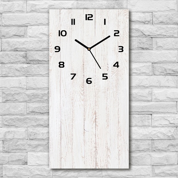 Reloj de cristal vertical Fondo de madera