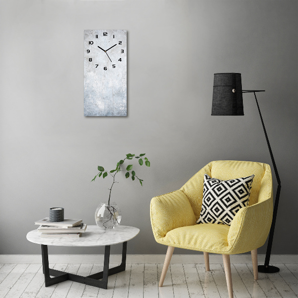 Reloj de cristal vertical Fondo de hormigón