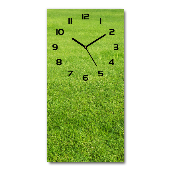 Reloj de cristal vertical Hierba verde