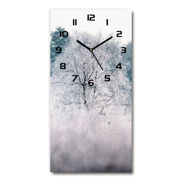 Reloj de vidrio vertical Bosque en invierno