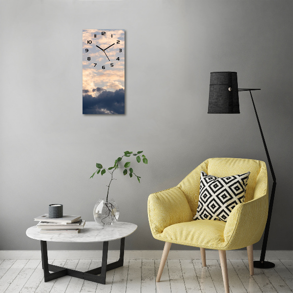 Reloj de cristal vertical Nubes en el cielo