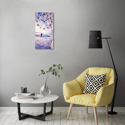 Reloj de vidrio vertical Esquiador