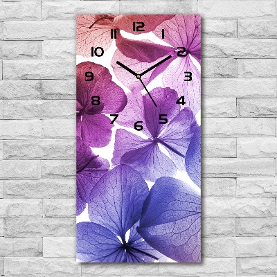 Reloj vertical Flores moradas