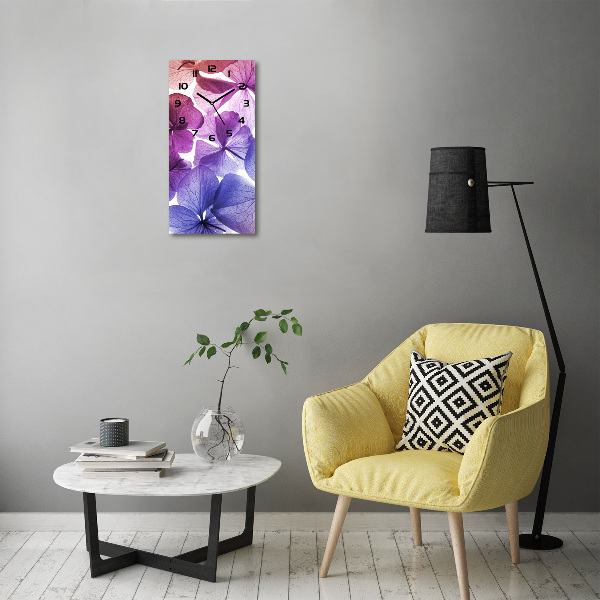 Reloj vertical Flores moradas