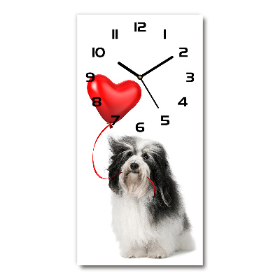 Reloj rectangular Bichón habanero con un globo