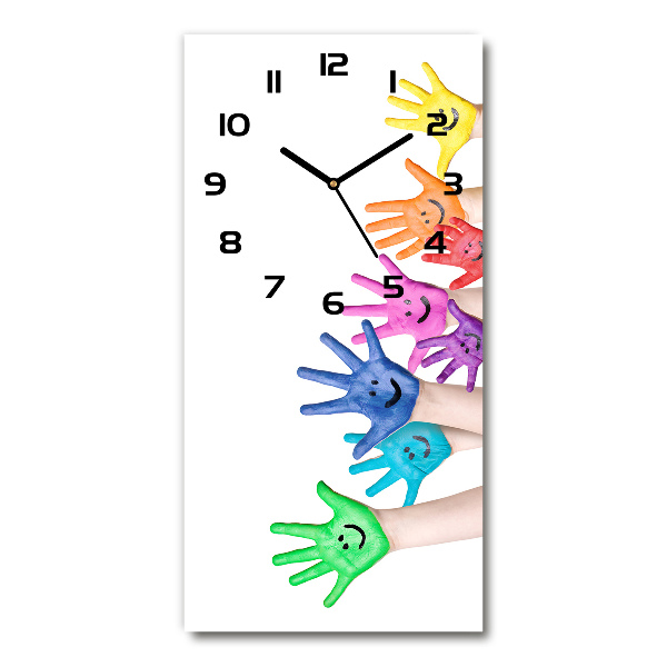 Reloj vertical Manos pintadas
