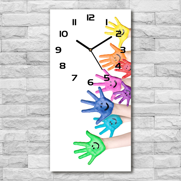 Reloj vertical Manos pintadas