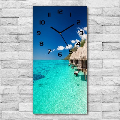 Reloj de cristal vertical Isla tropical
