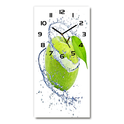Reloj de cristal vertical Manzanas verdes