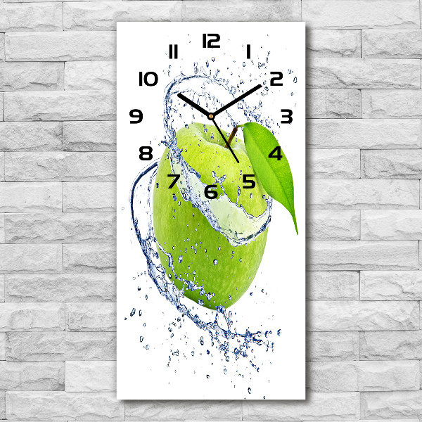 Reloj de cristal vertical Manzanas verdes