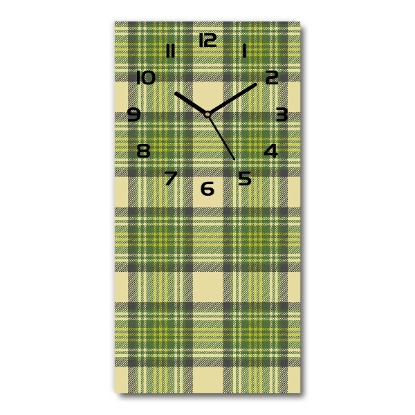 Reloj rectangular Cuadros verdes