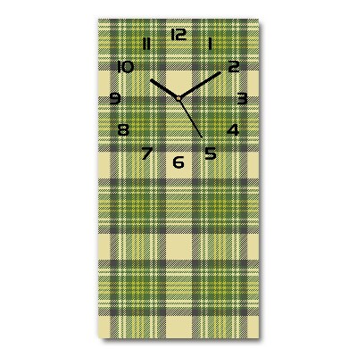 Reloj rectangular Cuadros verdes