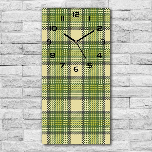 Reloj rectangular Cuadros verdes