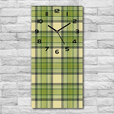 Reloj rectangular Cuadros verdes