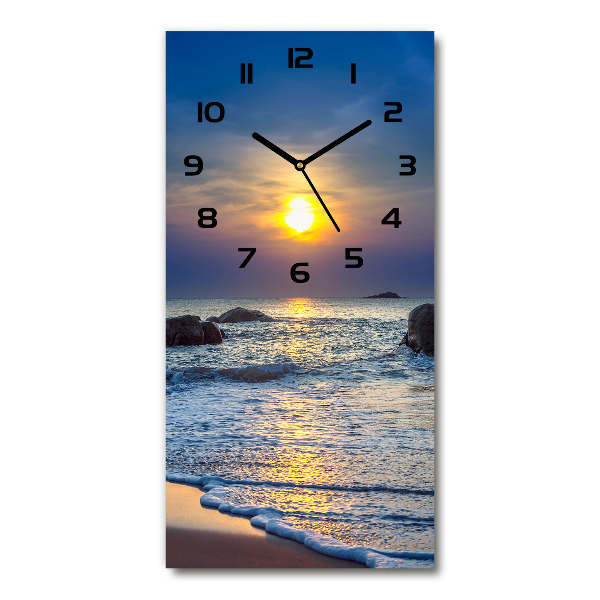 Reloj vertical Playa al atardecer