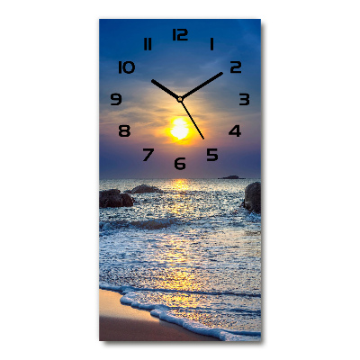 Reloj vertical Playa al atardecer