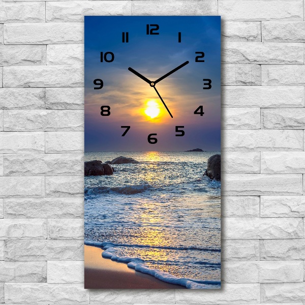 Reloj vertical Playa al atardecer